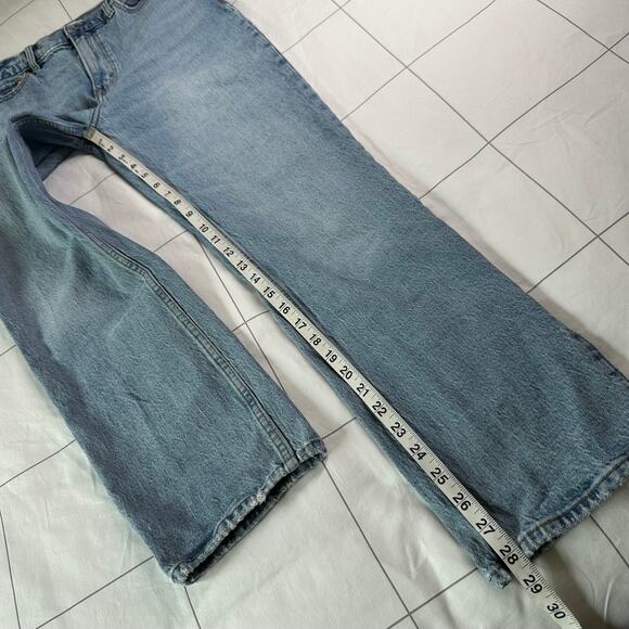 Abercrombie & Fitch Jeans Womens 28 Short Blue 90s Straight Ultra High Rise Slit - Picture 10 of 12